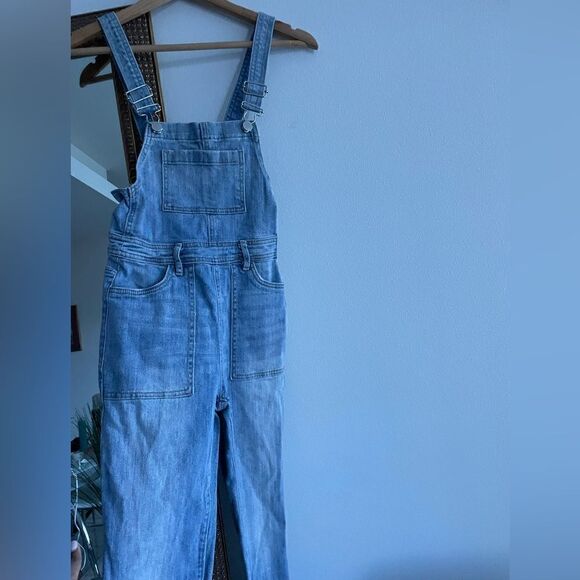 𝅺KENDALL and Kylie confused wash flare leg sold out denim overalls Sz 24 - Picture 8 of 11